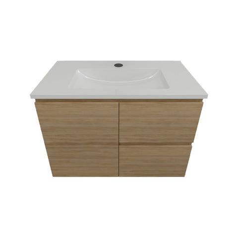 Timberline Nevada Vanity 600mm Centre Bowl Alpha Top Wall Hung Prime Oak NEVV600CAPHW-PO