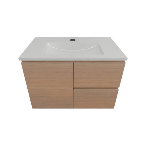 Timberline Nevada Vanity 600mm Centre Bowl Alpha Top Wall Hung Tassie Oak NEVV600CAPHW-TO