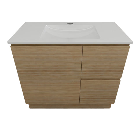 Timberline Nevada Vanity 900mm Centre Bowl Alpha Top Floor standing Prime Oak NEVV900CAPHF-PO