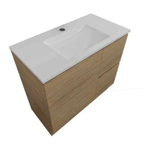 Timberline Nevada Vanity 900mm Centre Bowl Alpha Top Floor standing Prime Oak NEVV900CAPHF-PO