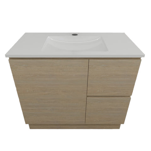 Timberline Nevada Vanity 900mm Centre Bowl Alpha Top Floor standing Rural Oak NEVV900CAPHF-RO