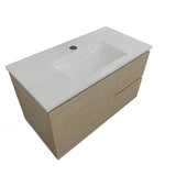 Timberline Nevada Vanity 900mm Centre Bowl Alpha Top Wall Hung Rural Oak NEVV900CAPHW-RO