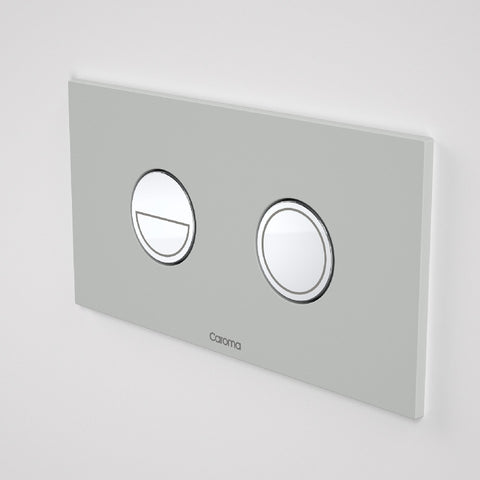 Caroma Invisi Series II Round Dual Flush Plate & Buttons Brushed Nickel 237088BN