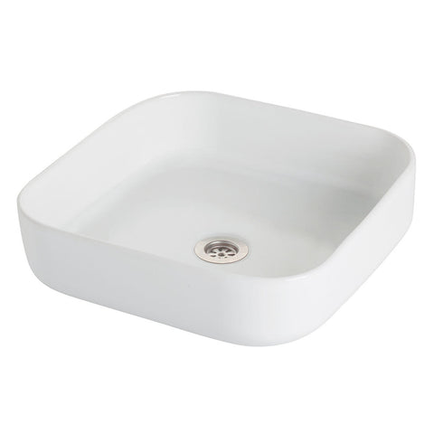 Argent Grace Square Above Counter Basin 425mm (No Taphole) White NO28MUL00