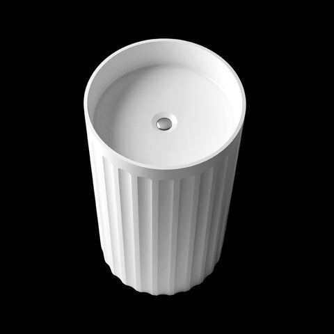 Kaskade Pure Norma-Jeane Freestanding Round Stone Basin 450mm Matte White VXA21-450-NIK2024NA