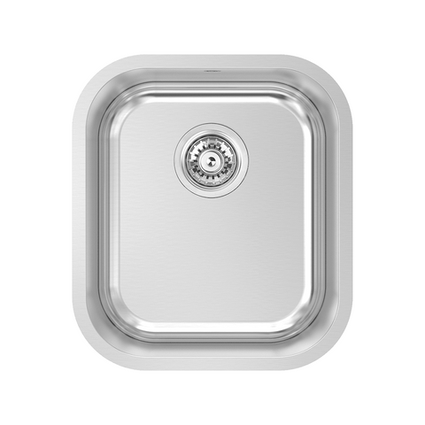 Abey The Hawksbury Sink Single Bowl 396x446mm Topmount/Undermount (Inc. Tray) Stainless Steel NQ100