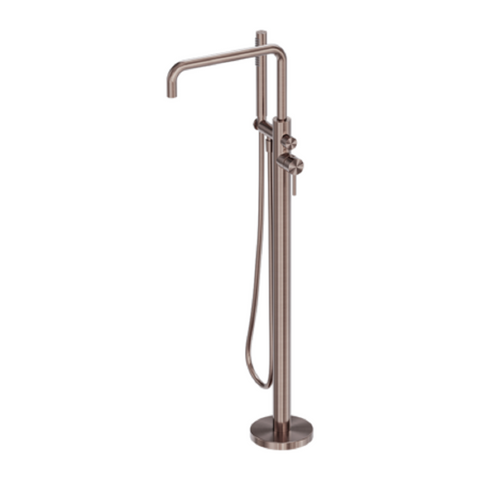 Nero Zen Freestanding Bath Mixer w/ Indoor Shower Hose Brushed Bronze NR162203A02BZ