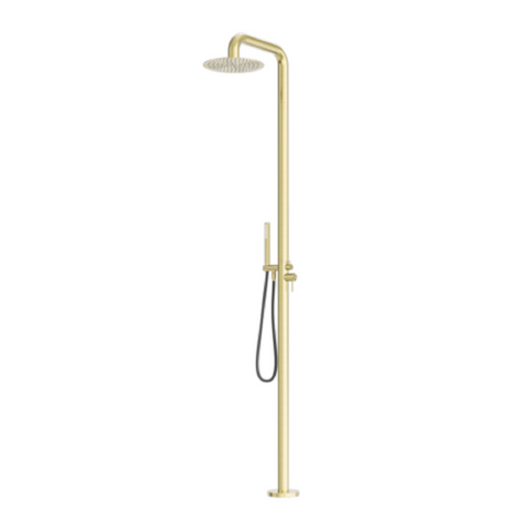 Nero Zen Outdoor Freestanding Shower Column 300mm Brushed Gold NR162205ABG