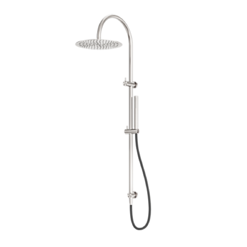 Nero Zen Twin Shower w/ Outdoor Shower Hose Brushed Nickel NR162205C01BN