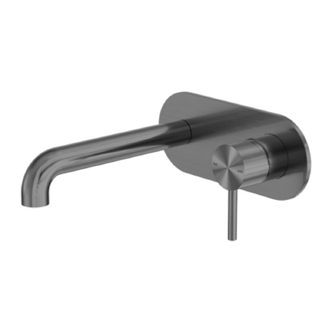 Nero Zen Wall Basin/Bath Mixer w/ 230mm Spout Graphite NR162210A230GR