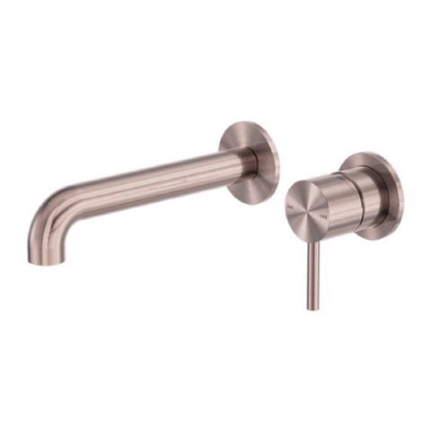 Nero Zen Wall Basin/Bath Mixer w/ 230mm Spout (Separate Plates) Brushed Bronze NR162210B230BZ