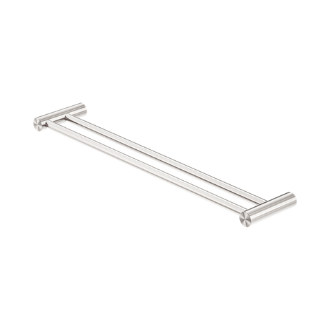 Nero Zen Double Towel Rail 600mm Brushed Nickel NR1624DBN