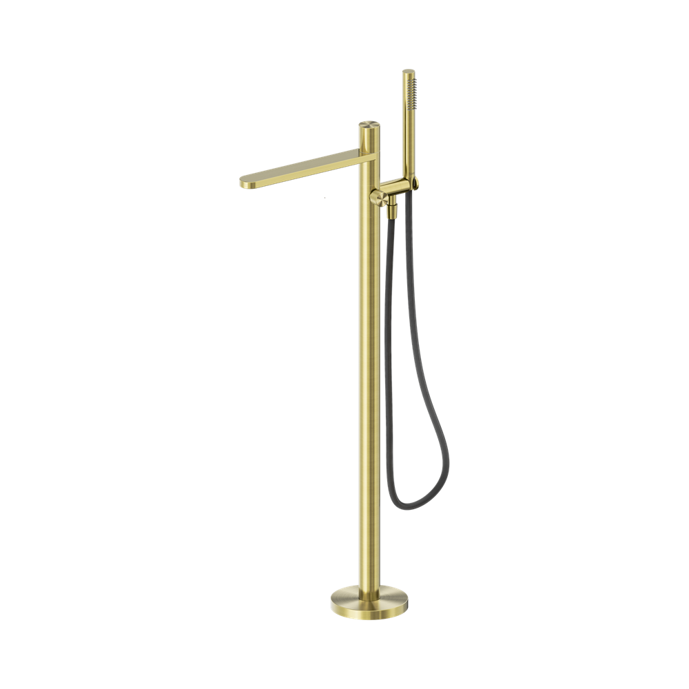 Nero Pure Freestanding Bath Mixer Outdoor Shower Hose Brushed Gold NR172203A01BG