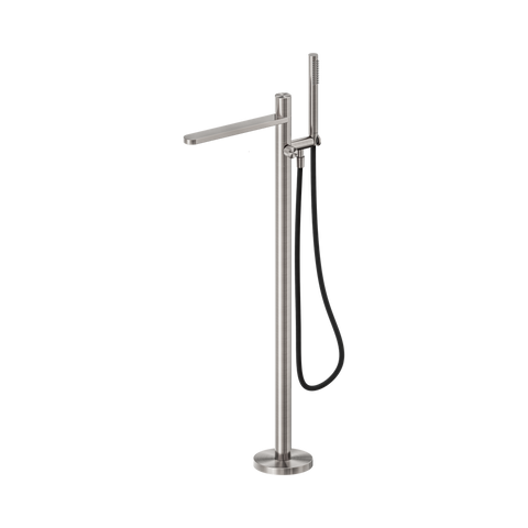 Nero Pure Freestanding Bath Mixer Outdoor Shower Hose Brushed Nickel NR172203A01BN