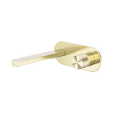 Nero Pure Progressive Wall Mixer Set 185mm Spout Brushed Gold NR172210ABG
