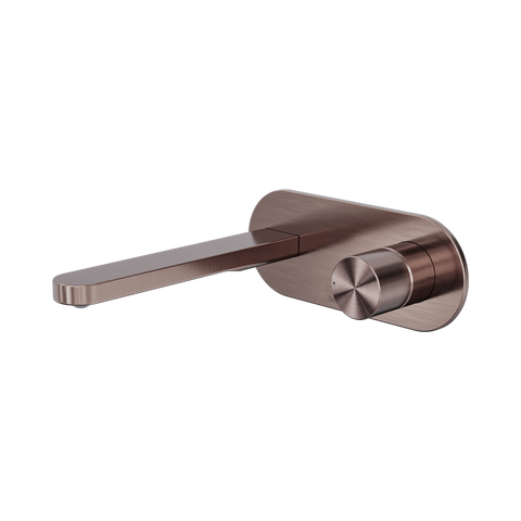 Nero Pure Progressive Wall Mixer Set 185mm Spout Brushed Bronze NR172210ABZ