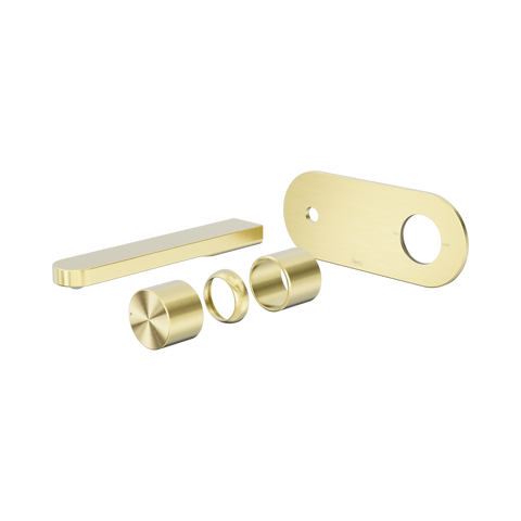 Nero Pure Progressive Wall Mixer Set 185mm Spout (Trim Kit Only) Brushed Gold NR172210ATBG