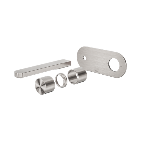 Nero Pure Progressive Wall Mixer Set 185mm Spout (Trim Kit Only) Brushed Nickel NR172210ATBN