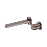 Nero Pure Progressive Wall Mixer Set Separate Back Plate 185mm Spout Brushed Bronze NR172210BBZ