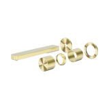 Nero Pure Progressive Wall Mixer Set Separate Back Plate 185mm Spout (Trim Kit Only) Brushed Gold NR172210BTBG