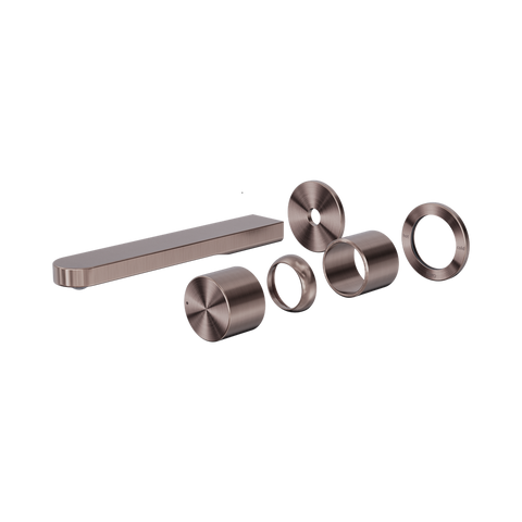Nero Pure Progressive Wall Mixer Set Separate Back Plate 185mm Spout (Trim Kit Only) Brushed Bronze NR172210BTBZ