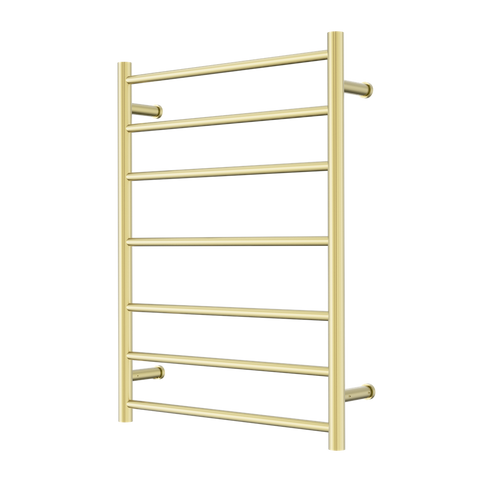 Nero Mecca Heated Towel Ladder 240V 7 Bar H800xW600 Brushed Gold NR190003HBG