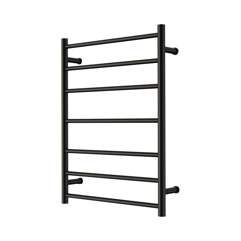Nero Mecca Heated Towel Ladder 240V 7 Bar H800xW600 Matte Black NR190003HMB