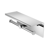 Nero Mecca Double Toilet Roll Holder w/ Shelf Chrome NR1986ECH