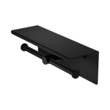 Nero Mecca Double Toilet Roll Holder w/ Shelf Matte Black NR1986EMB
