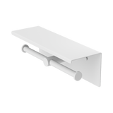 Nero Mecca Double Toilet Roll Holder w/ Shelf Matte White NR1986EMW