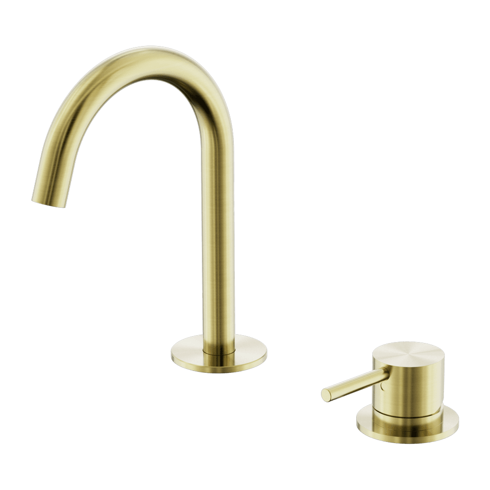 Nero Mecca Hob Basin Mixer Set Arc Spout Brushed Gold NR221901GBG