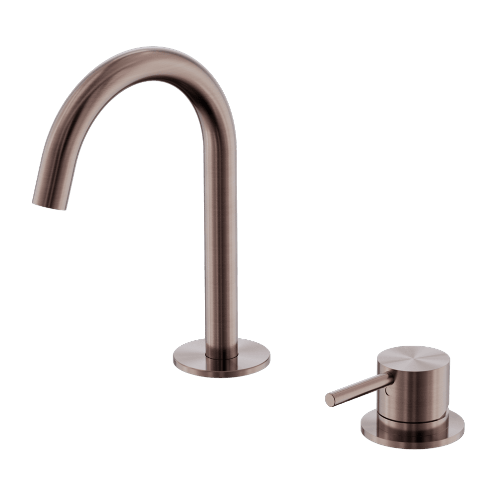 Nero Mecca Hob Basin Mixer Set Arc Spout Brushed Bronze NR221901GBZ