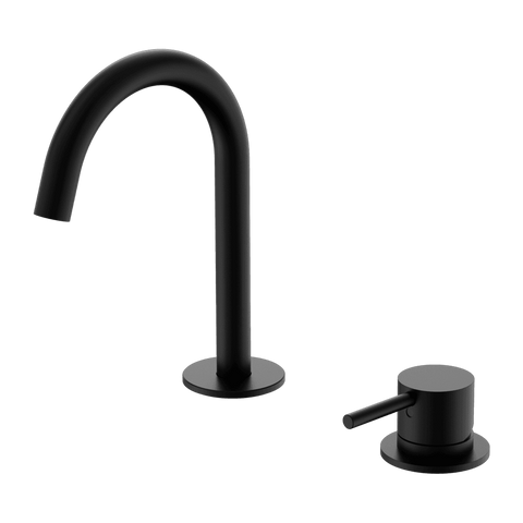 Nero Mecca Hob Basin Mixer Set Arc Spout Matte Black NR221901GMB