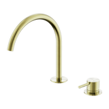 Nero Mecca Hob Kitchen/Bath Mixer Set 220mm Arc Spout Brushed Gold NR221901JBG