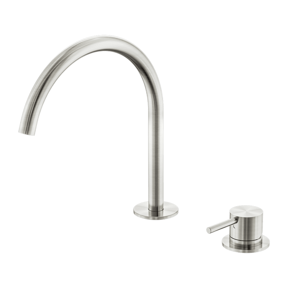 Nero Mecca Hob Kitchen/Bath Mixer Set 220mm Arc Spout Brushed Nickel NR221901JBN