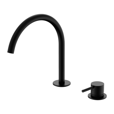 Nero Mecca Hob Kitchen/Bath Mixer Set 220mm Arc Spout Matte Black NR221901JMB