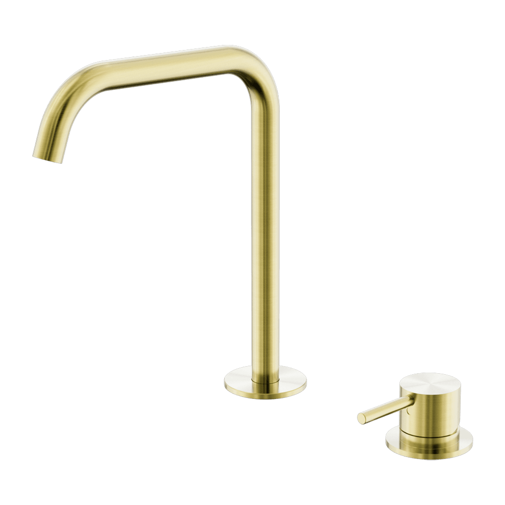 Nero Mecca Hob Kitchen/Bath Mixer Set 200mm Edge Spout Brushed Gold NR221901KBG