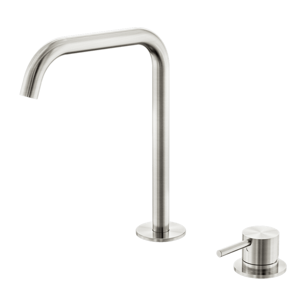 Nero Mecca Hob Kitchen/Bath Mixer Set 200mm Edge Spout Brushed Nickel NR221901KBN