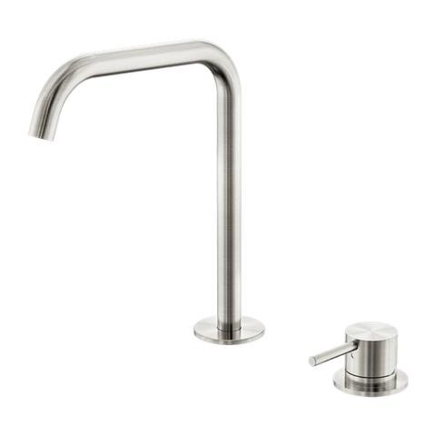 Nero Mecca Hob Kitchen/Bath Mixer Set 200mm Edge Spout Brushed Nickel NR221901KBN