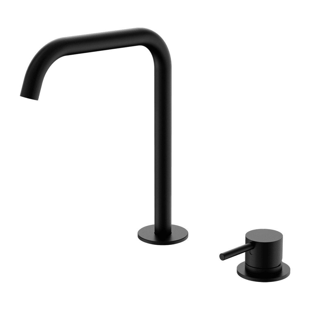 Nero Mecca Hob Kitchen/Bath Mixer Set 200mm Edge Spout Matte Black NR221901KMB