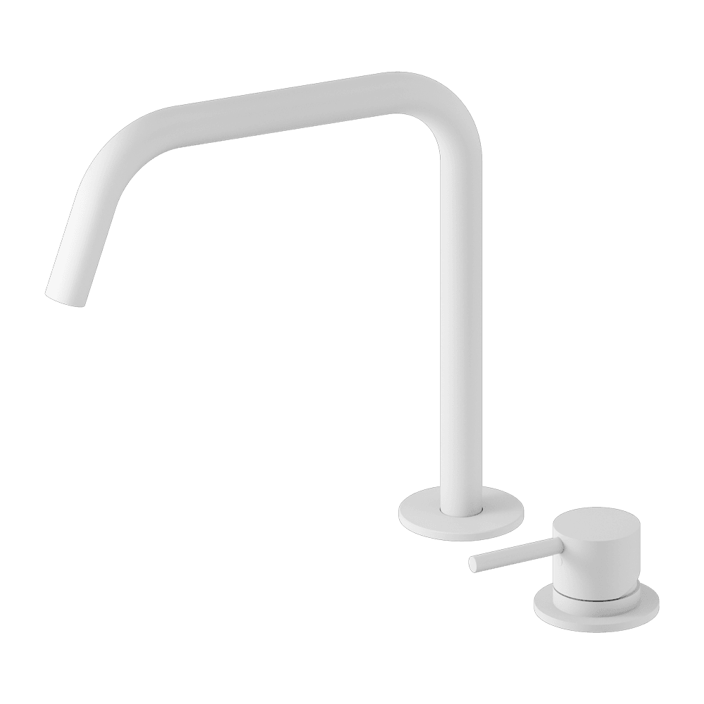Nero Mecca Hob Kitchen/Bath Mixer Set Edge Ii Spout Matte White NR221901MMW