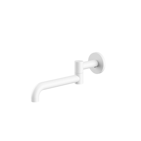 Nero Mecca Wall Mounted Swivel Basin/Bath Spout 225mm Matte White NR221903GMW