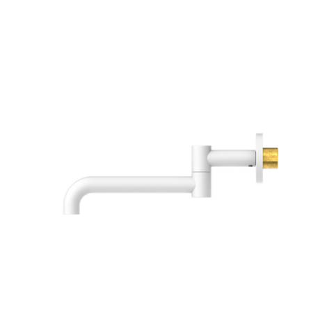 Nero Mecca Wall Mounted Swivel Basin/Bath Spout 225mm Matte White NR221903GMW
