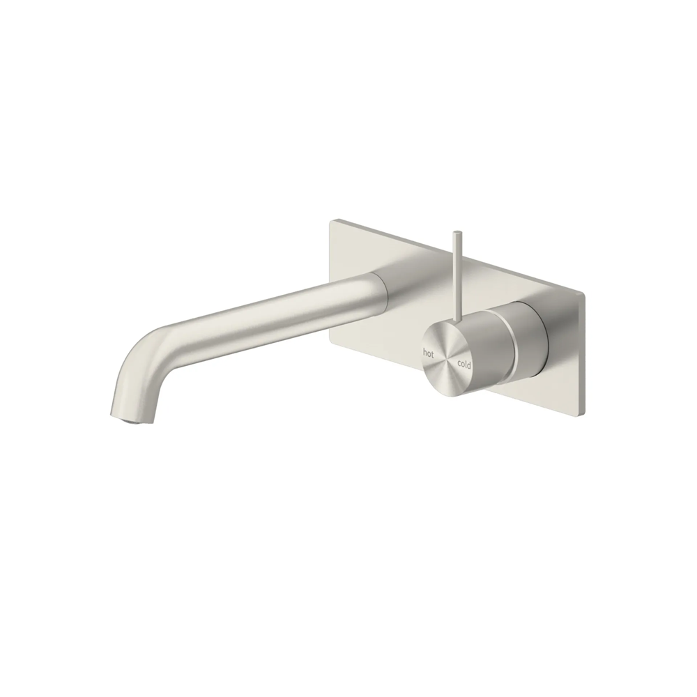 Nero Mecca Wall Basin/Bath Mixer Set Handle Up 160mm Spout (Trim Kit Only) Brushed Nickel NR221910B160TBN