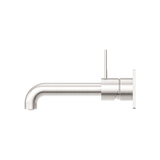 Nero Mecca Wall Basin/Bath Mixer Set Handle Up 160mm Spout (Trim Kit Only) Brushed Nickel NR221910B160TBN