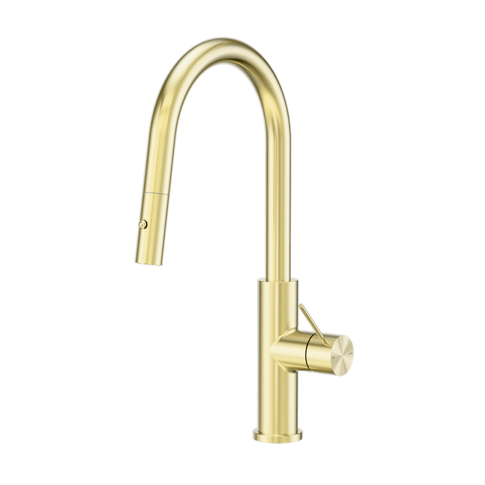 Nero Mecca Sensor Pull Out Sink Mixer Vegie Spray Function Brushed Gold NR221908ABG