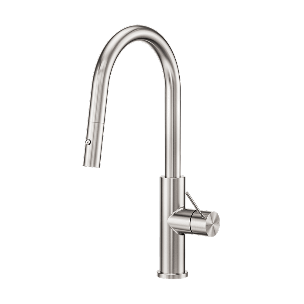 Nero Mecca Sensor Pull Out Sink Mixer Vegie Spray Function Brushed Nickel NR221908ABN
