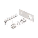Nero Mecca Wall Basin/Bath Mixer Set Handle Up 160mm Spout (Trim Kit Only) Brushed Nickel NR221910B160TBN
