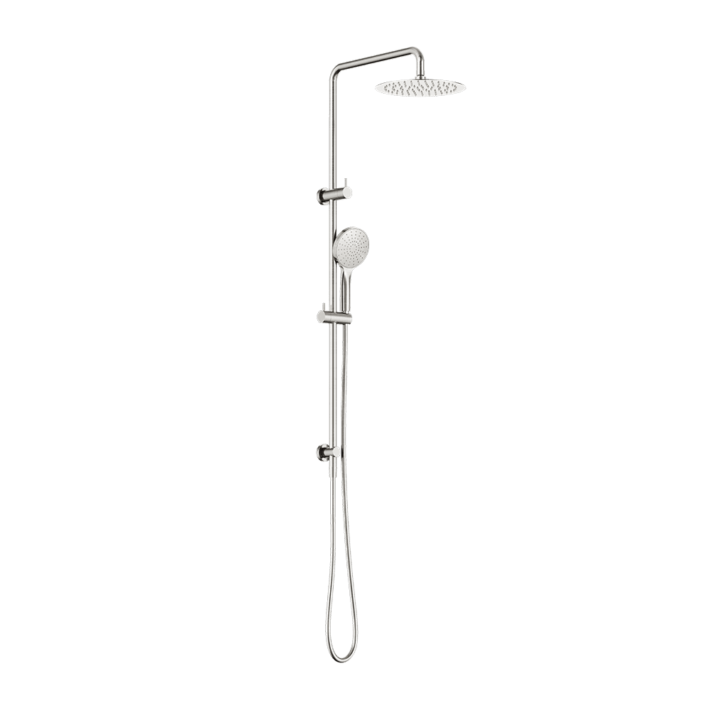 Nero Dolce 2 Twin Shower Set 250mm Overhead Single Function Hand Set Brushed Nickel NR232105GBN