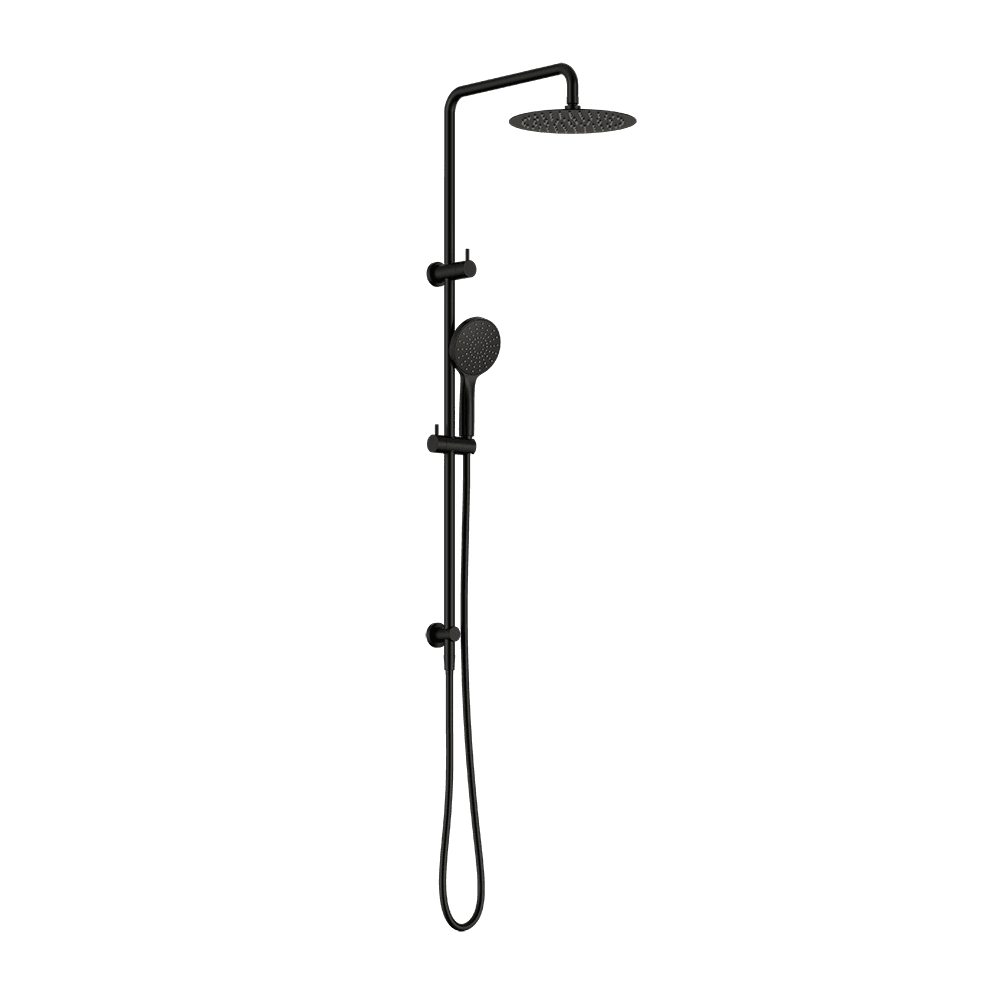 Nero Dolce 2 Twin Shower Set 250mm Overhead Single Function Hand Set Matte Black NR232105GMB